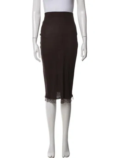 Pre-owned The Row Indira Skirt Midi Length Skirt In Brown