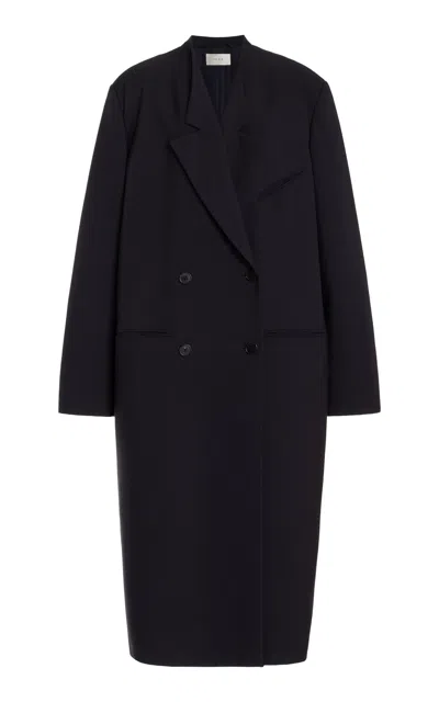 The Row Andy Oversized Double-breasted Wool Coat In Black