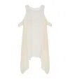 The Row Ingram Lace Cold-shoulder Shift Mini Dress In Ivory