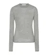 The Row Inverness Cashmere Long-sleeve T-shirt In Gray