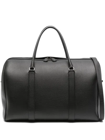 The Row Iowa Leather Duffle Bag In Black