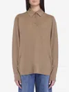 The Row Wool Jersey Polo Shirt In Beige