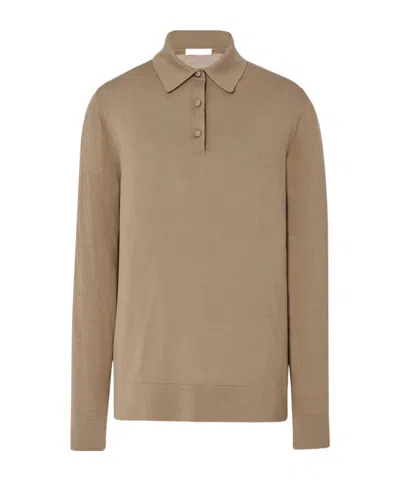 The Row Ipanelli Wool Polo Shirt In Brown