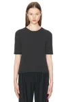 The Row Jannat Classic Fitted Silk Knit Top In Enzyme Black