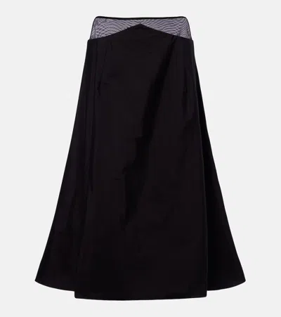 The Row Irella Cotton Poplin Midi Skirt In Black