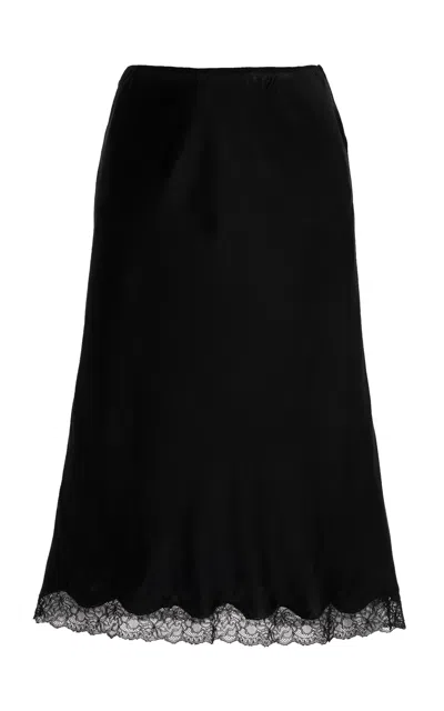 The Row Indira Silk Blend Midi Skirt In Black