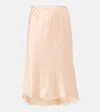 The Row Irene Lace-trimmed Satin Slip Skirt In Pink