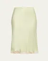 The Row Irene Silk Slip Skirt In Pale Grass