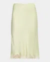 The Row Irene Silk Slip Skirt In Pale Grass