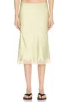 The Row Irene Silk Slip Skirt In Pale Grass