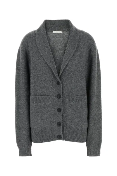 THE ROW CARDIGAN IRONA IN MISTO SETA GRIGIA  DONNA