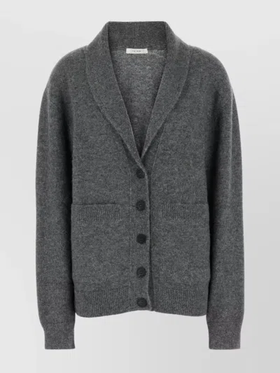 The Row Grey Silk Blend Irona Cardigan