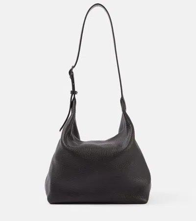 The Row Isa Leather Shoulder Bag In Black