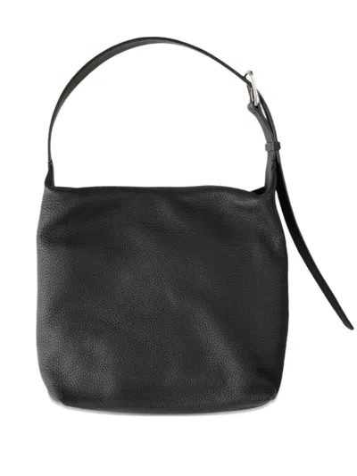 The Row Isa Leather Shoulder Bag In Black