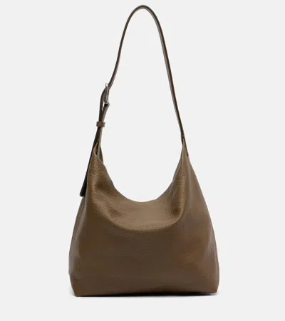 The Row Isa Leather Shoulder Bag In Green