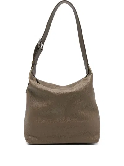 The Row Isa Leather Shoulder Bag In Green