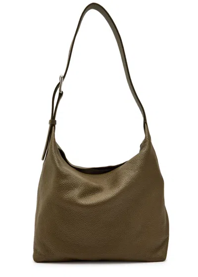 The Row Isa Leather Shoulder Bag In Green