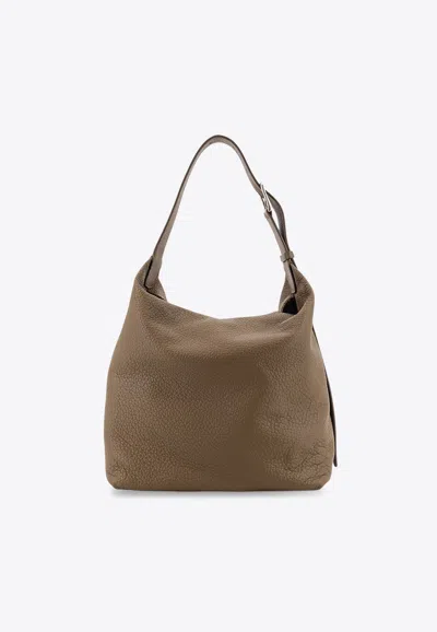 The Row Isa Leather Shoulder Bag In Green