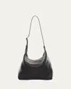 The Row Isa Shoulder Bag In Deerskin Leather In Black