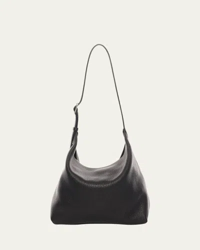 The Row Isa Shoulder Bag In Deerskin Leather In Black