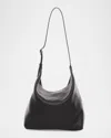 The Row Isa Shoulder Bag In Deerskin Leather In Black