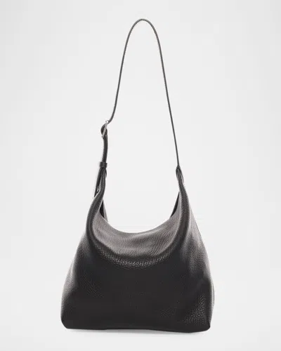 The Row Isa Shoulder Bag In Deerskin Leather In Black