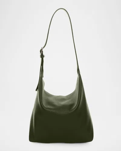 The Row Isa Shoulder Bag In Deerskin Leather In Green