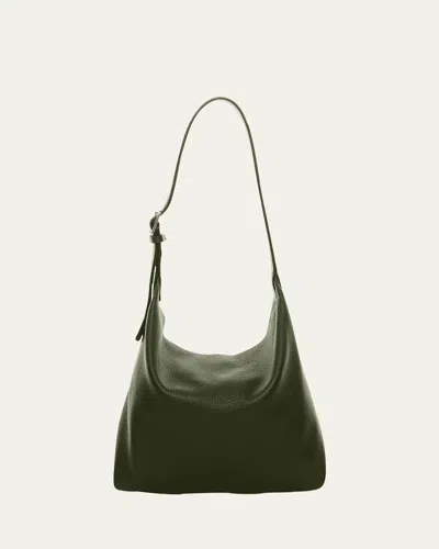 The Row Isa Shoulder Bag In Deerskin Leather In Green