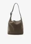 The Row Isa Soft Leather Shoulder Bag In Green