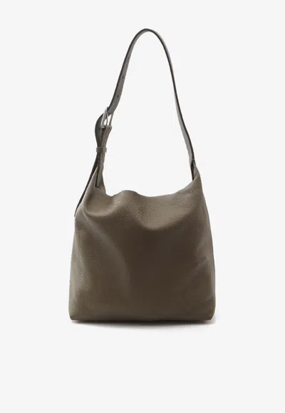 The Row Isa Soft Leather Shoulder Bag In Green