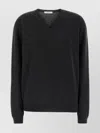The Row Isadora V-neck Cashmere Sweater With Ribbed Cuffs In Black