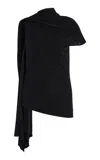The Row Isadra Draped Jersey Top In Black