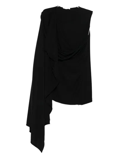 The Row Isadra Draped One-shoulder Top In Black