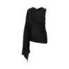 The Row Isadra Draped Crepe-jersey Top In Black