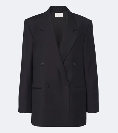 The Row Isani Double-breasted Virgin Wool Blazer In Blau