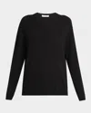 The Row Isaora V-neck Cashmere Sweater In Enzyme Black