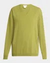 The Row Isaora Cashmere Knit V Neck Sweater In Mustard Green