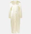 The Row Iside Long Satin Dress In Weiss