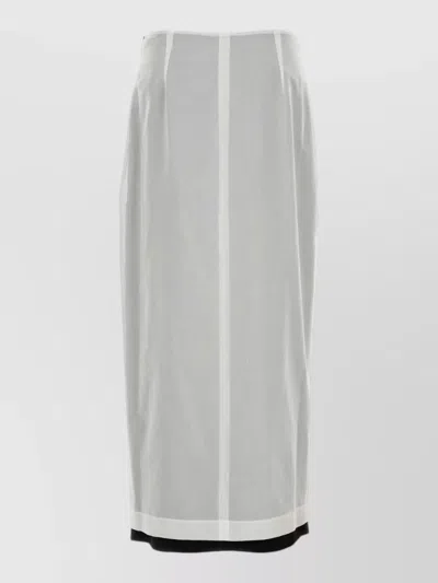 The Row Ismara Cotton Skirt High Waist Midi In Gray