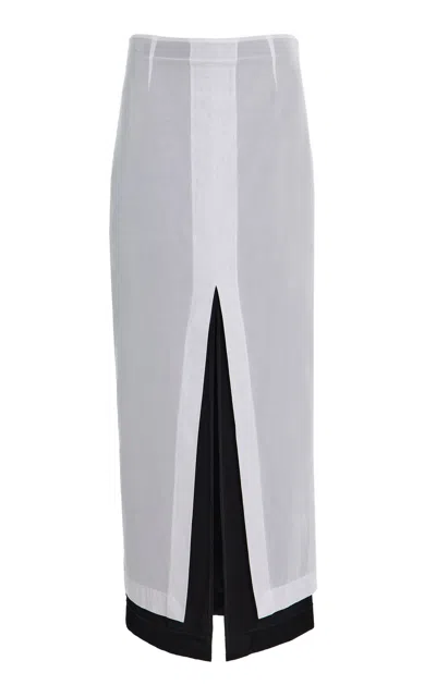 The Row Ismara Layered Cotton Maxi Skirt In White