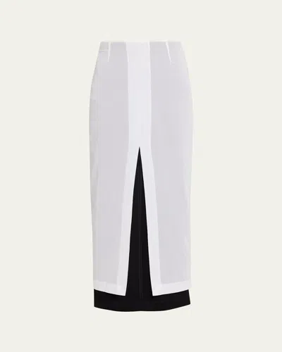 The Row Ismara Layered Midi Split Skirt In White