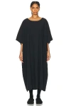 The Row Amo Wool Jersey Short Sleeve Midi Dress In Black