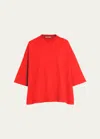 The Row Issi Short-sleeve Oversized Top In Red