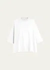 The Row Steven Relaxed Short Sleeve Top In White