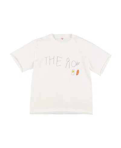 The Row Kids' Item O-neck Short-sleeved T-shirt In White