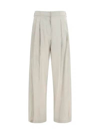 The Row Iven Silk And Nylon Pants In Gray