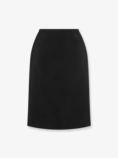 The Row Ivera Elasticated-waistband Midi Skirt In Black