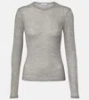 The Row Iverness Knitted Cashmere Top In Gray