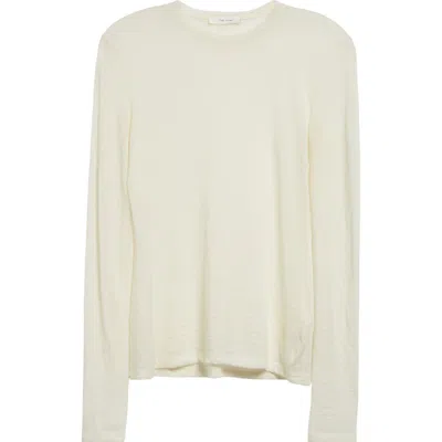 The Row Iverness Semisheer Cashmere Jersey Top In Natural