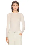 The Row Iverness Cashmere Long Sleeve Top In White